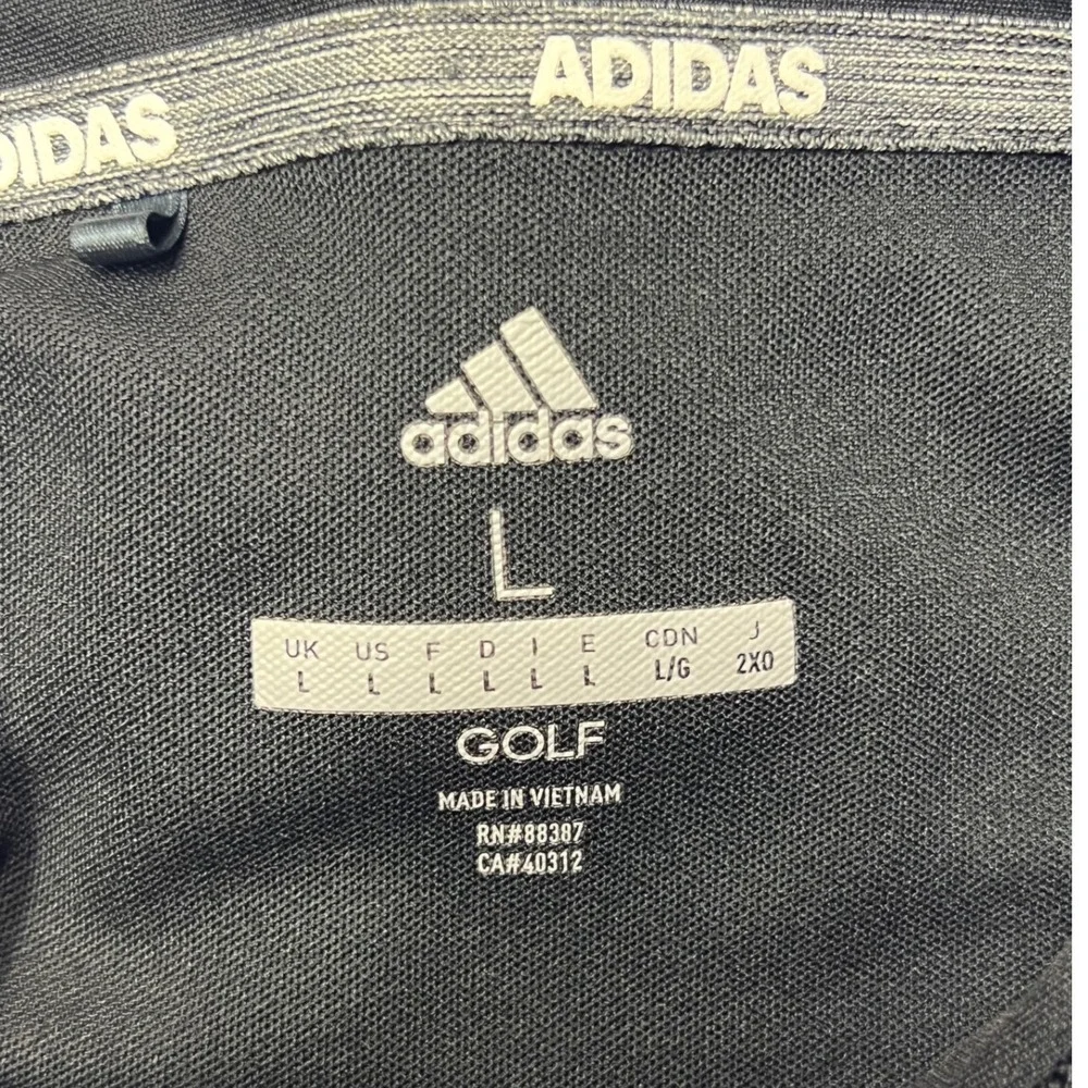 Adidas Golf Polo Shirt Mens Large Black Stripe Sporting‎ Kansas City MLS Patch
